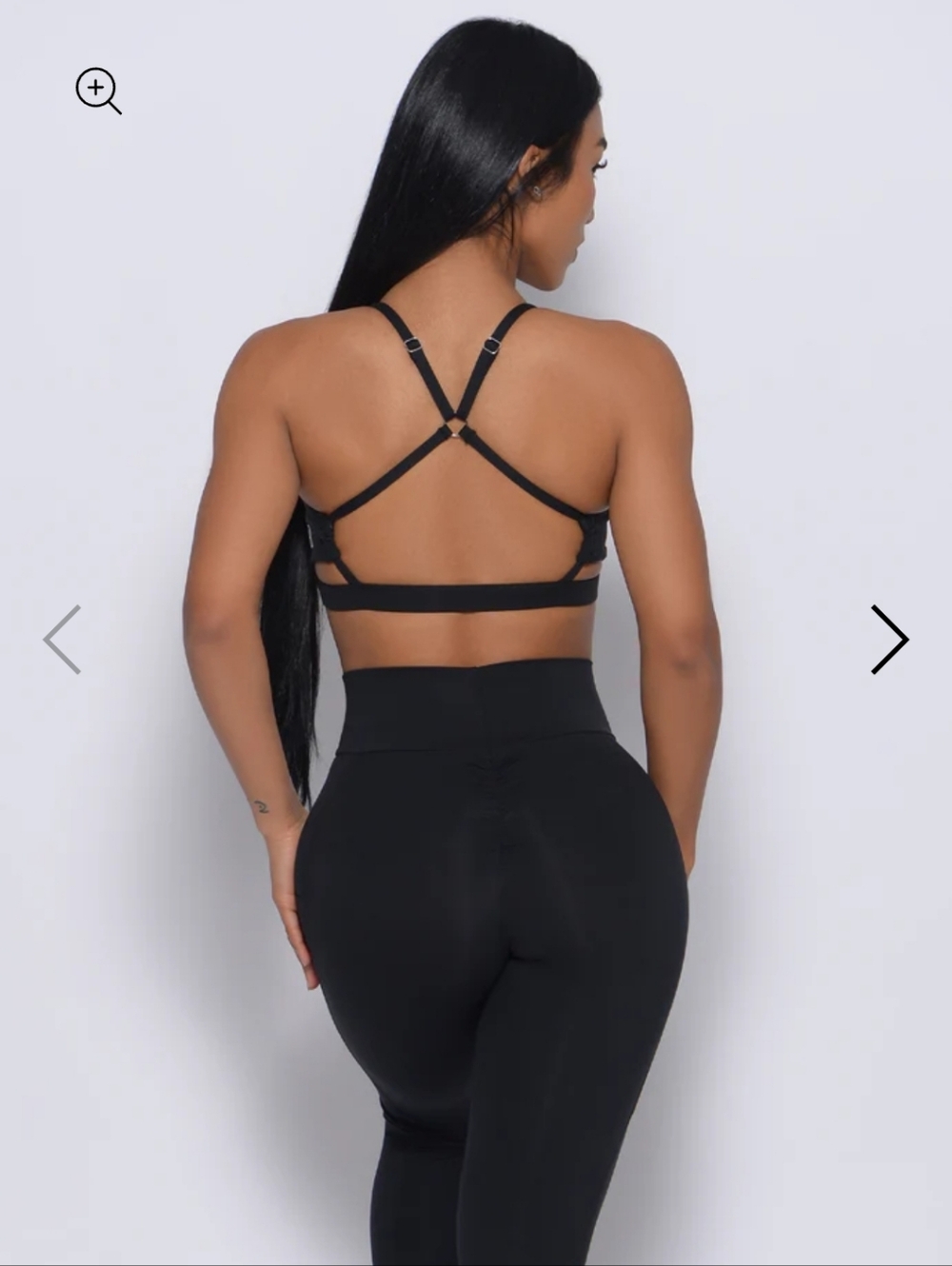 Bombshell Sportswear Pumped Sports Bra Small Black Open Back